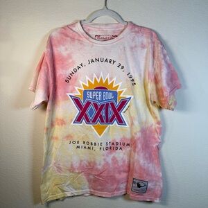 Mitchell & Ness Super Bowl XXIX Tie Dye Tee Pink NFL Throwback Size Large